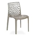 Oaknest Unboxing Furniture Supreme Web Plastic Chair|Armless Chair For Dining Room Set, Cafe And Restaurents|Weight Bearing Upto 220Kg|6 Months Warranty*|(Color: Champagne|Set Of 1 Piece)