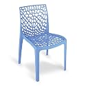 Oaknest Unboxing Furniture Supreme Web Plastic Chair| Armless Chair for Dining Room Set, Cafe and Restaurents | Weight Bearing Upto 220kg | 6 Months Warranty*| (Color: Soft Blue | 1 Piece)