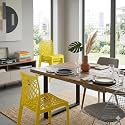 Oaknest Unboxing Furniture Supreme Web Plastic Chair| Armless Chair for Dining Room Set, Cafe and Restaurents | Weight Bearing Upto 220kg | 6 Months Warranty*| (Color: Lemon Yellow | Set of 2 Piece)