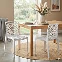 Oaknest Unboxing Furniture Supreme Web Plastic Chair| Armless Chair for Dining Room Set, Cafe and Restaurents | Weight Bearing Upto 220kg | 6 Months Warranty*| (Color: Milky White | 1 Piece)