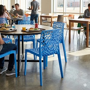 oaknest unboxing furniture supreme web plastic chair armless chair for dining room set cafe and restaurents  weight bearing upto 220kg  6 months warranty color soft blue  set of 2 piece