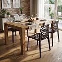 Oaknest Unboxing Furniture Supreme Web Plastic Chair| Armless Chair for Dining Room Set, Cafe and Restaurents | Weight Bearing Upto 220kg | 6 Months Warranty*| (Color: Globus Brown | Set of 4 Piece)