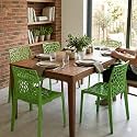 Oaknest Unboxing Furniture Supreme Web Plastic Chair| Armless Chair for Dining Room Set, Cafe and Restaurents | Weight Bearing Upto 220kg | 6 Months Warranty*| (Color: Parrot Green | Set of 4 Piece)
