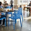Oaknest Unboxing Furniture Supreme Web Plastic Chair| Armless Chair for Dining Room Set, Cafe and Restaurents | Weight Bearing Upto 220kg | 6 Months Warranty*| (Color: Soft Blue | Set of 2 Piece)