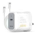 Oakter 65W Fast Charger | Type-C Fast Charging Adapter for Laptop, Mobile, MacBook, iPhone 15 &amp; Newer, iPad, Samsung | White | 3- Pin Plug (Adapter with Cable)