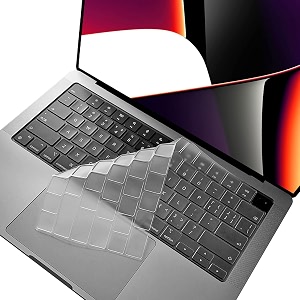 oaky keyboard cover for 2021-2024 release m3 m2 m1 promax chip macbook pro 1434 1634 a2918 a2992 a2779 a2442 a2991 a2780 a24858 keyboard skin protector - tpu clear