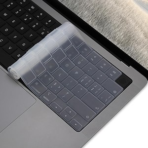 oaky keyboard protector for 2021-2024 release m1m2m3 promax chip macbook pro 1423416234 a2918 a2992 a2779 a2442 a2991 a2780 a24858 keyboard skin protector - silicon clear