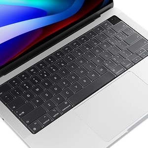 oaky keyboard protector for 2021-2024 release m3 m2 m1 promax chip macbook pro 16 inch 14 inch a2918 a2992 a2779 a2442 a2991 a2780 a24858 keyboard skin cover - silicon clear