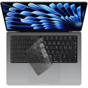 keyboard cover for macbook pro 1416 20212024 m1m2m3m4 promax amp macbook air 1315 20212025 m2m3m4 translucent grey keyboard skin