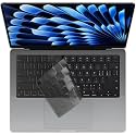 Keyboard Cover for MacBook Pro 14/16 (2021–2024, M1/M2/M3/M4 Pro/Max) &amp; MacBook Air 13/15 (2021–2025, M2/M3/M4) Translucent Grey Keyboard Skin