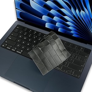 oaky keyboard cover for macbook pro 1634 and macbook pro 1434 2021-2024 m1m2m3m4 pro-max chip a3112 a3185 a3401 a2918 a2992 a2779 a2442 a2918 a2992 a2779 a2442 keyboard skin- translucent grey
