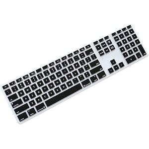 oaky premium keyboard skin cover for apple imac keyboard numeric keypad wired usb mb110llb-a1243 not fit magic keyboard black