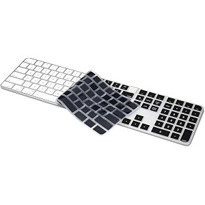 oaky keyboard cover for 2023-2021 magic keyboard with touch id and numeric keypad model - a2520 for imac not for 2024 release a3119 silicone black