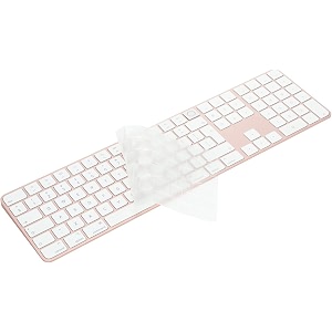 oaky keyboard cover for 2023-2021 magic keyboard with touch id and numeric keypad model - a2520 for imac not for 2024 release a3119 - tpu clear