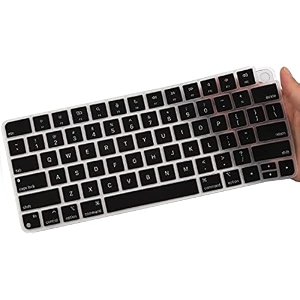 oaky ultra thin keyboard cover for apple imac 24 inch 2021 magic keyboard with touch id a2449 a2450 keyboard cover skin keyboard skin accessories black