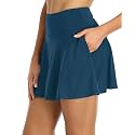 Oalka Women39s Pleated Skirt with Pockets High