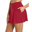 Oalka Women39s Pleated Skirt with Pockets High