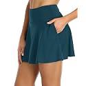 Oalka Women39s Pleated Skirt with Pockets High