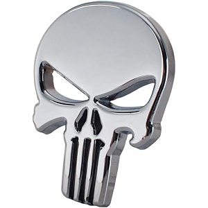 oan 3d chrome emblem automotive car bike badges logo self adhesive sticker skull bronze - 6x4 cm