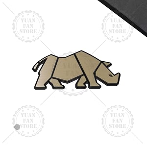 oan 3d chrome emblem automotive car bike badges logo self adhesive sticker rhinoceros metalic - 10x5 cm pack of 1