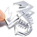 OAN 3D Chrome Emblem Automotive Car, Bike Badges Logo Self Adhesive Sticker (Scorpion, Silver)
