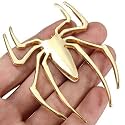 OAN 3D Chrome Emblem Automotive Car, Bike Badges Logo Self Adhesive Sticker (Spider, Gold)