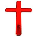 OAN 3D Chrome Emblem Automotive Car, Bike Badges Logo Self Adhesive Sticker (Christian/Jesus, Red)