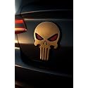 OAN 3D Chrome Emblem Automotive Car, Bike Badges Logo Self Adhesive Sticker (Skull, Bronze - 6x4 cm)