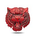 OAN 3D Chrome Emblem Automotive Car, Bike Badges Logo Self Adhesive Sticker (Tiger, Red)