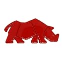 OAN 3D Chrome Emblem Automotive Car, Bike Badges Logo Self Adhesive Sticker (Rhinoceros Red - 10x5 cm Pack of 1)