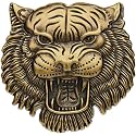 OAN 3D Chrome Emblem Automotive Car, Bike Badges Logo Self Adhesive Sticker (Tiger, Bronze)