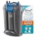Oase FiltoSmart Thermo 300 Canister Filter for Aquariums – Quiet, Space-Saving External Multi-Stage Filter, Integrated Heater, No-Mess Maintenance, for Freshwater &amp; Saltwater Tanks Up to 80 Gallons