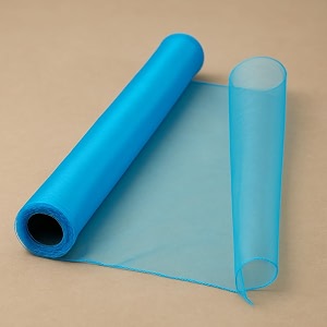 oasis organza fabric roll  turquoise blue10 meters  multipurpose cloth for flower bouquets party dcor gift wrapping hampers backdrops mandap amp pooja decoration ribbon wedding accessories