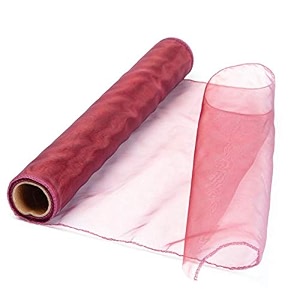 oasis floral products organza fabric for wedding party decoration backdrop flowers hamper gift packing roll 38cmx9mtr 1 roll burgundy