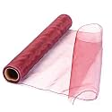 Oasis Floral Products Organza Fabric for Wedding, Party Decoration, Backdrop, Flowers, Hamper Gift Packing Roll 38cmx9mtr (1 Roll) Burgundy