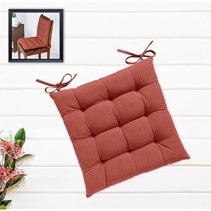 cotton shell  mixfiber filled multipurpose chair cushionpad with ties - pack of 1 40x40cm - 1634x1634 brown