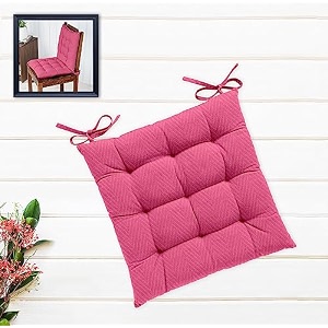 cotton shell  mixfiber filled multipurpose chair cushionpad with ties - pack of 1 40x40cm - 1634x1634 pink