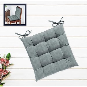 cotton shell  mixfiber filled multipurpose chair cushionpad with ties - pack of 1 40x40cm - 1634x1634 grey