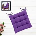 Cotton Shell | Mixfiber Filled |Multipurpose Chair Cushion/Pad with Ties - Pack of 1 (40x40CM - 16"x16", Royal Lilac)