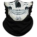 Obacle Skull Mask for Men Women Skull Bandana Skull Half Face Mask 3D Tube Balaclava Breathable Sun Mask for Fishing Running Hunting Cycling Motorcycle Bike Outdoor Sport (Skull White Face Black Nose)
