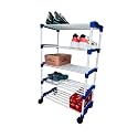OBBO Adjustable 5-Tier Shoe Rack - Durable Plastic & Metal Stand for Shoes, Bags, Toys & More - Easy Assembly, Space-Saving Design for Home Organization