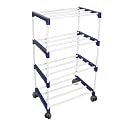 OBBO- foldable, Adjustable 4-Tier Shoe Rack - Durable Plastic &amp; Metal Stand for Shoes, Bags, Toys &amp; More - Easy Assembly, Space-Saving Design for Home Organization