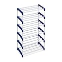 OBBO-FOLDABLE, Adjustable 6-Tier Shoe Rack - Durable Plastic & Metal Stand for Shoes, Bags, Toys & More - Easy Assembly, Space-Saving Design for Home Organization