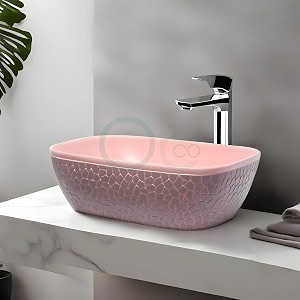 ceramic wash basin  tabletop stone washbasin for bathroom  countertop vessel sink  kitchen hand basin  vanity sink  18x13x6 inches sp-2