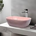 Ceramic Wash Basin | Tabletop Stone Washbasin for Bathroom | Countertop Vessel Sink | Kitchen Hand Basin | Vanity Sink | 18x13x6 Inches (SP-2)