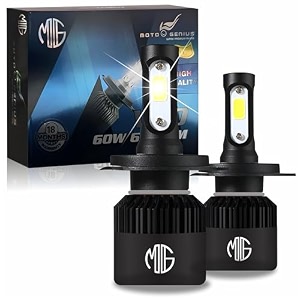 oberoi39s traders 18 months warranty h4 fitting ultra premium range 60 watt led headlight bulb hilo 6000lm  6500k with cooling fan for all cars bikes amp suvs 30 30 watt