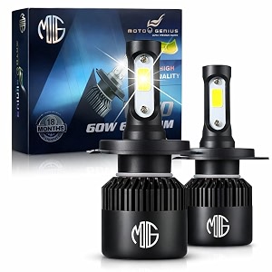 oberoi39s traders 18 months warranty h4 fitting ultra premium range 60 watt led headlight bulb hilo 6000lm  6500k with cooling fan for all cars bikes amp suvs 30 30 watt