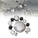 OBEROI'S TRADERS CNC Metal Front Rear Headlight Grill/Jali Cover Set with Tail Lamp, Indicator, Pivot Eyes Cup Compatible with Royal Enfield Classic Reborn 350 (Silver)