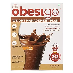 obesigo blcd obesigo meal replacement weight loss and weight management plan chocolate flavor - 350gm 7 sachets of 50g each