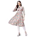 OBF Women39s Rayon Printed Anarkali Kurti_Multicolour